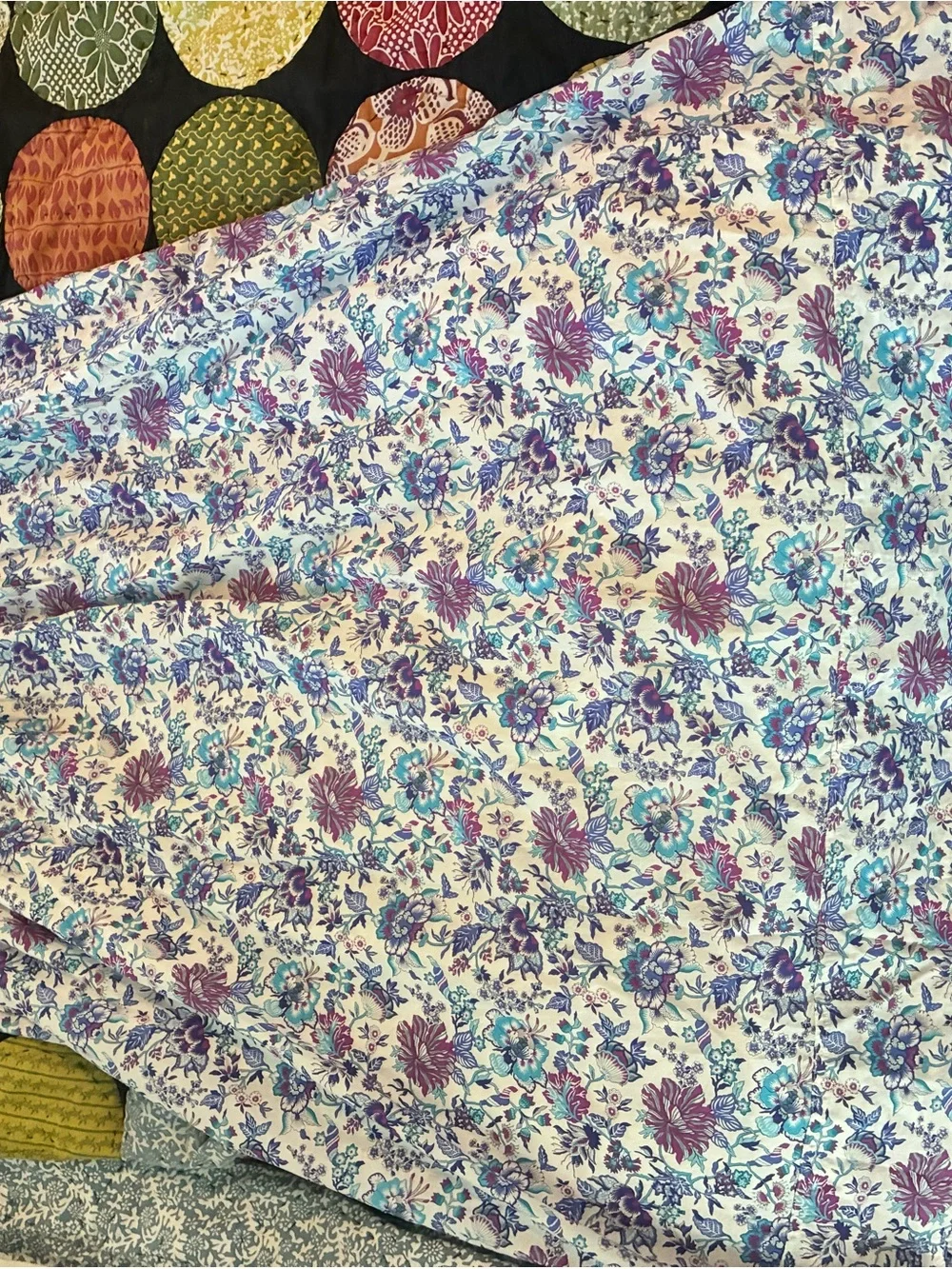 J. Crew Floral Mini Skirt in White with Blue and Purple Flowers
